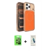 MARSİLYAN™- iPhone 17 Pro Kılıf Kutup Doku Serisi - Şeffaf Pasifik Cam Ekran Koruyucu + Raze Metal Kamera Lens - GS