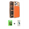 MARSİLYAN™- iPhone 17 Pro Kılıf Kutup Doku Serisi - Şeffaf Pasifik Cam Ekran Koruyucu + Raze Metal Kamera Lens - TU