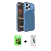 MARSİLYAN™- iPhone 17 Pro Kılıf Kutup Doku Serisi - Şeffaf Pasifik Cam Ekran Koruyucu + Raze Metal Kamera Lens - TU
