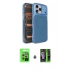 MARSİLYAN™- iPhone 17 Pro Kılıf Kutup Doku Serisi - Siyah 360 Mat Full Body Arka Koruyucu + Raze Metal Kamera Lens - GS