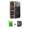 MARSİLYAN™- iPhone 17 Pro Kılıf Kutup Doku Serisi - Siyah 360 Mat Full Body Arka Koruyucu + Raze Metal Kamera Lens - GS