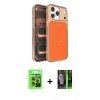 MARSİLYAN™- iPhone 17 Pro Kılıf Kutup Doku Serisi - Siyah 360 Mat Full Body Arka Koruyucu + Raze Metal Kamera Lens - TU
