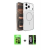 MARSİLYAN™- iPhone 17 Pro Kılıf Kutup Doku Serisi - Siyah 360 Mat Full Body Arka Koruyucu + Raze Metal Kamera Lens - TU