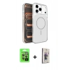 MARSİLYAN™- iPhone 17 Pro Kılıf Kutup Doku Serisi - Siyah Bilvis 3D Cam Ekran Koruyucu + Raze Metal Kamera Lens - GI