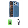MARSİLYAN™- iPhone 17 Pro Kılıf Kutup Doku Serisi - Siyah Bilvis 3X AR Hayalet Cam Ekran Koruyucu + Raze Metal Kamera Lens - GI