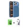MARSİLYAN™- iPhone 17 Pro Kılıf Kutup Doku Serisi - Siyah Bilvis 3X AR Hayalet Cam Ekran Koruyucu + Raze Metal Kamera Lens - GS