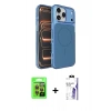 MARSİLYAN™- iPhone 17 Pro Kılıf Kutup Doku Serisi - Siyah Bilvis 3X AR HD Cam Ekran Koruyucu + Raze Metal Kamera Lens - TU
