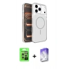 MARSİLYAN™- iPhone 17 Pro Kılıf Kutup Doku Serisi - Siyah Bilvis 5in1 3D Magic Cam Ekran Koruyucu + Raze Metal Kamera Lens - GS
