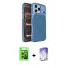 MARSİLYAN™- iPhone 17 Pro Kılıf Kutup Doku Serisi - Siyah Bilvis 5in1 3D Magic Cam Ekran Koruyucu + Raze Metal Kamera Lens - TU