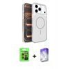 MARSİLYAN™- iPhone 17 Pro Kılıf Kutup Doku Serisi - Siyah Bilvis 5in1 3D Magic Cam Ekran Koruyucu + Raze Metal Kamera Lens - TU
