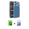 MARSİLYAN™- iPhone 17 Pro Kılıf Kutup Doku Serisi - Siyah Bilvis 5in1 5D Magic Hayalet Cam Ekran Koruyucu + Raze Metal Kamera Lens - TU