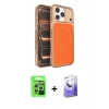 MARSİLYAN™- iPhone 17 Pro Kılıf Kutup Doku Serisi - Siyah Bilvis 5in1 5D Magic Hayalet Cam Ekran Koruyucu + Raze Metal Kamera Lens - GS
