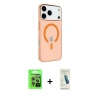 MARSİLYAN™- iPhone 17 Pro Kılıf Kutup Klasik Serisi - Şeffaf Pasifik Cam Ekran Koruyucu + Raze Metal Kamera Lens - GI