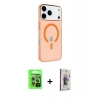 MARSİLYAN™- iPhone 17 Pro Kılıf Kutup Klasik Serisi - Siyah Bilvis 3D Cam Ekran Koruyucu + Raze Metal Kamera Lens - GI