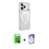 MARSİLYAN™- iPhone 17 Pro Kılıf Kutup Klasik Serisi - Siyah Bilvis 5in1 3D Magic Cam Ekran Koruyucu + Raze Metal Kamera Lens - GI