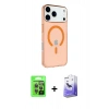 MARSİLYAN™- iPhone 17 Pro Kılıf Kutup Klasik Serisi - Siyah Bilvis 5in1 5D Magic Hayalet Cam Ekran Koruyucu + Raze Metal Kamera Lens - GI