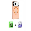 MARSİLYAN™- iPhone 17 Pro Kılıf Kutup Klasik Serisi - Siyah Bilvis 5in1 5D Magic Hayalet Cam Ekran Koruyucu + Raze Metal Kamera Lens - GS