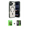 MARSİLYAN™- iPhone 17 Pro Kılıf Nova Işık Özel Seri - Şeffaf 360 Full Body Arka Koruyucu + Raze Metal Kamera Lens - TU
