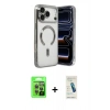 MARSİLYAN™- iPhone 17 Pro Kılıf Nova Işık Özel Seri - Şeffaf Pasifik Cam Ekran Koruyucu + Raze Metal Kamera Lens - GI