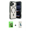 MARSİLYAN™- iPhone 17 Pro Kılıf Nova Işık Özel Seri - Şeffaf Pasifik Cam Ekran Koruyucu + Raze Metal Kamera Lens - GI