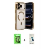 MARSİLYAN™- iPhone 17 Pro Kılıf Nova Işık Özel Seri - Şeffaf Pasifik Cam Ekran Koruyucu + Raze Metal Kamera Lens - GI