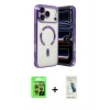 MARSİLYAN™- iPhone 17 Pro Kılıf Nova Işık Özel Seri - Şeffaf Pasifik Cam Ekran Koruyucu + Raze Metal Kamera Lens - TU