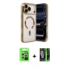 MARSİLYAN™- iPhone 17 Pro Kılıf Nova Işık Özel Seri - Siyah 360 Mat Full Body Arka Koruyucu + Raze Metal Kamera Lens - GS