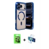 MARSİLYAN™- iPhone 17 Pro Kılıf Nova Işık Özel Seri - Siyah 3D Antistatik Cam Ekran Koruyucu + Raze Metal Kamera Lens - GI