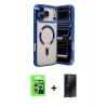 MARSİLYAN™- iPhone 17 Pro Kılıf Nova Işık Özel Seri - Siyah 3D Antistatik Hayalet Cam Ekran Koruyucu + Raze Metal Kamera Lens - GS