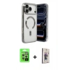 MARSİLYAN™- iPhone 17 Pro Kılıf Nova Işık Özel Seri - Siyah Bilvis 3D Cam Ekran Koruyucu + Raze Metal Kamera Lens - GS