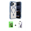 MARSİLYAN™- iPhone 17 Pro Kılıf Nova Işık Özel Seri - Siyah Bilvis 3X AR Hayalet Cam Ekran Koruyucu + Raze Metal Kamera Lens - GI
