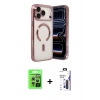MARSİLYAN™- iPhone 17 Pro Kılıf Nova Işık Özel Seri - Siyah Bilvis 3X AR Hayalet Cam Ekran Koruyucu + Raze Metal Kamera Lens - GS