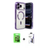 MARSİLYAN™- iPhone 17 Pro Kılıf Nova Işık Özel Seri - Siyah Bilvis 3X AR Hayalet Cam Ekran Koruyucu + Raze Metal Kamera Lens - GI