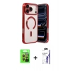 MARSİLYAN™- iPhone 17 Pro Kılıf Nova Işık Özel Seri - Siyah Bilvis 3X AR HD Cam Ekran Koruyucu + Raze Metal Kamera Lens - TU