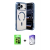 MARSİLYAN™- iPhone 17 Pro Kılıf Nova Işık Özel Seri - Siyah Bilvis 5in1 3D Magic Cam Ekran Koruyucu + Raze Metal Kamera Lens - TU
