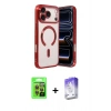 MARSİLYAN™- iPhone 17 Pro Kılıf Nova Işık Özel Seri - Siyah Bilvis 5in1 3D Magic Cam Ekran Koruyucu + Raze Metal Kamera Lens - TU
