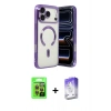 MARSİLYAN™- iPhone 17 Pro Kılıf Nova Işık Özel Seri - Siyah Bilvis 5in1 3D Magic Cam Ekran Koruyucu + Raze Metal Kamera Lens - TU
