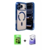 MARSİLYAN™- iPhone 17 Pro Kılıf Nova Işık Özel Seri - Siyah Bilvis 5in1 5D Magic Hayalet Cam Ekran Koruyucu + Raze Metal Kamera Lens - TU