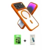 MARSİLYAN™- iPhone 17 Pro Kılıf Nova Yansıma Serisi - Şeffaf Pasifik Cam Ekran Koruyucu + Gri Raze Metal Kamera Lens