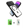MARSİLYAN™- iPhone 17 Pro Kılıf Nova Yansıma Serisi - Şeffaf Pasifik Cam Ekran Koruyucu + Raze Metal Kamera Lens - TU