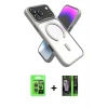 MARSİLYAN™- iPhone 17 Pro Kılıf Nova Yansıma Serisi - Siyah 360 Mat Full Body Arka Koruyucu + Gri Raze Metal Kamera Lens