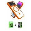 MARSİLYAN™- iPhone 17 Pro Kılıf Nova Yansıma Serisi - Siyah 360 Mat Full Body Arka Koruyucu + Gri Raze Metal Kamera Lens