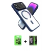MARSİLYAN™- iPhone 17 Pro Kılıf Nova Yansıma Serisi - Siyah 360 Mat Full Body Arka Koruyucu + Raze Metal Kamera Lens - GS