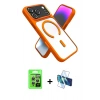 MARSİLYAN™- iPhone 17 Pro Kılıf Nova Yansıma Serisi - Siyah 3D Antistatik Seramik Nano Ekran Koruyucu + Raze Metal Kamera Lens - GS