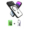 MARSİLYAN™- iPhone 17 Pro Kılıf Nova Yansıma Serisi - Siyah Bilvis 3X AR Hayalet Cam Ekran Koruyucu + Raze Metal Kamera Lens - GI