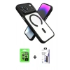 MARSİLYAN™- iPhone 17 Pro Kılıf Nova Yansıma Serisi - Siyah Bilvis 3X AR Hayalet Cam Ekran Koruyucu + Raze Metal Kamera Lens - GS