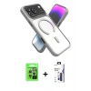 MARSİLYAN™- iPhone 17 Pro Kılıf Nova Yansıma Serisi - Siyah Bilvis 3X AR Hayalet Cam Ekran Koruyucu + Raze Metal Kamera Lens - GS
