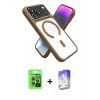 MARSİLYAN™- iPhone 17 Pro Kılıf Nova Yansıma Serisi - Siyah Bilvis 5in1 3D Magic Cam Ekran Koruyucu + Raze Metal Kamera Lens - GI