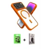 MARSİLYAN™- iPhone 17 Pro Kılıf Nova Yansıma Serisi - Siyah Bilvis Hayalet Cam Ekran Koruyucu + Raze Metal Kamera Lens - GS