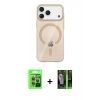 MARSİLYAN™- iPhone 17 Pro Kılıf Pusula Form Özel Seri - Şeffaf 360 Full Body Arka Koruyucu + Raze Metal Kamera Lens - GI